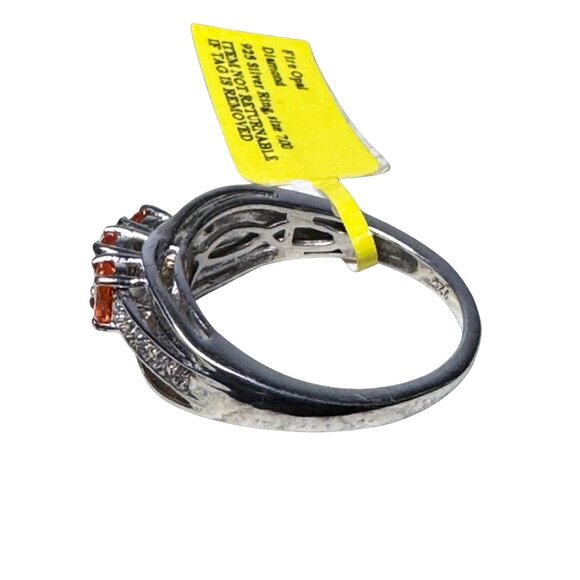 D'Joy Fire Opal Sterling Silver 925 Orange Oval-Cut Ring Size 7.5 - Picture 5 of 6